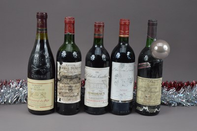 Lot 121 - Five bottles of 1980s and 1990s red wine