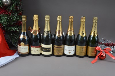 Lot 150 - Six bottles of Champagne and a bottle of Crement De Limoux
