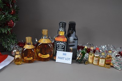 Lot 164 - A bottle of Dimple Whisky and a collection of miniature spirits