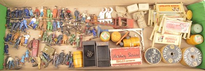 Lot 6 - Hornby 0 Gauge Station and Lineside Accessories including Figures Hoardings Watchman Huts and other items (100+)