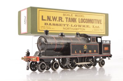 Lot 30 - Bassett-Lowke possibly Bing repainted LNWR lined black 4-4-2 Tank Locomotive with ETS Motor Unit