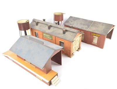 Lot 76 - Bassett-Lowke or similar Gauge Engine Shed Goods Depot and Water Towers (6)