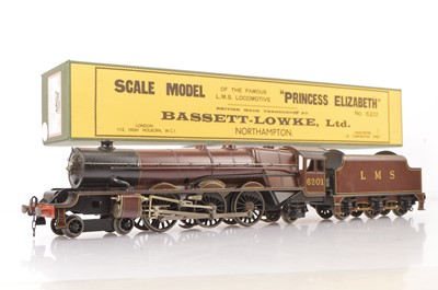 Lot 114 - A modified Bassett-Lowke 0 Gauge 3-rail electric LMS 4-6-2 'Princess Elizabeth' Locomotive and Tender