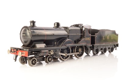 Lot 118 - A Bassett-Lowke 0 Gauge (converted) 3-rail electric LMS black 4-4-0 'compound' Locomotive and Tender (2)