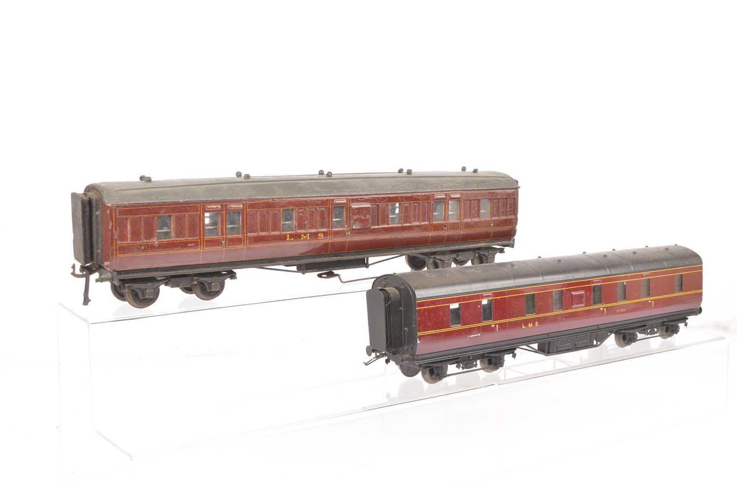 Lot 137 - Two 0 Gauge LMS bogie Passenger Brake Vans by Exley and Bonds or similar (2)