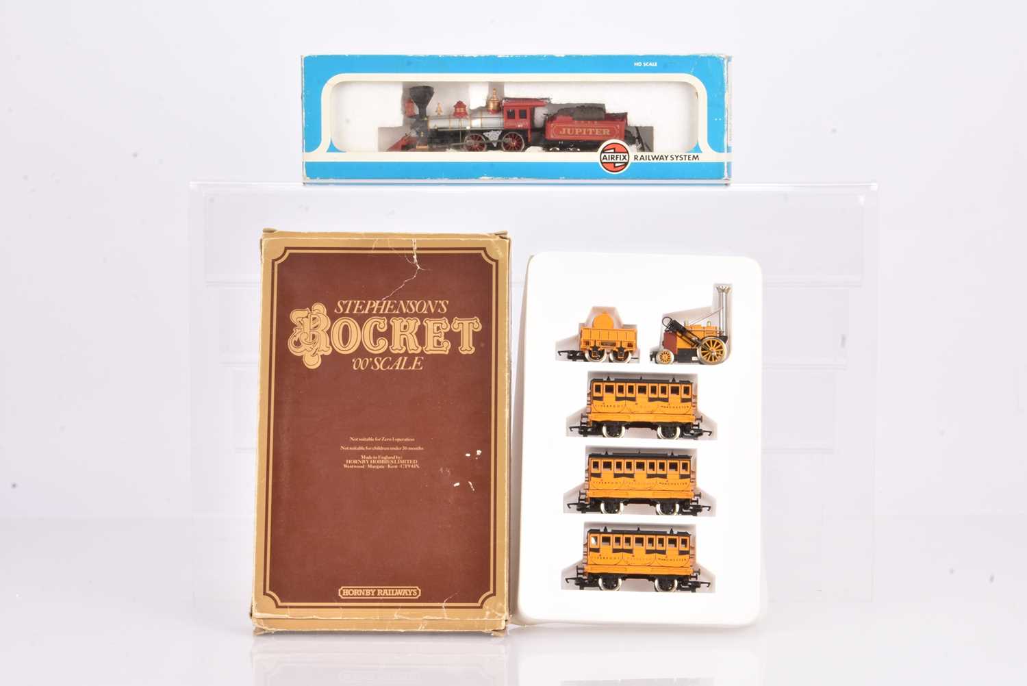 Lot 203 - Hornby 00 Gauge Stephenson's Rocket Set and Airfix HO Gauge Wild West Locomotive and Tender