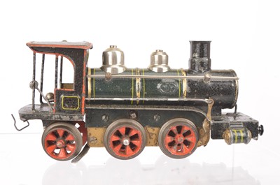 Lot 153 - A very early and uncommon Marklin 0 Gauge clockwork 0-4-2 Locomotive and two Tenders (3)