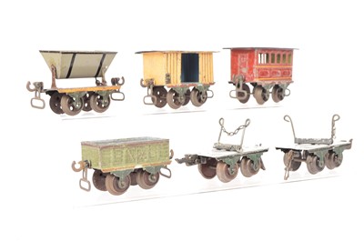 Lot 154 - A Group of very early Marklin 4-wheeled Rolling Stock