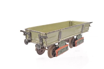 Lot 155 - A very early Marklin bogie Coach and bogie Ballast Wagon