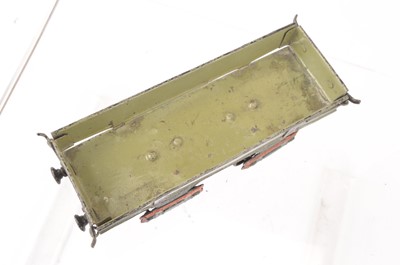 Lot 155 - A very early Marklin bogie Coach and bogie Ballast Wagon