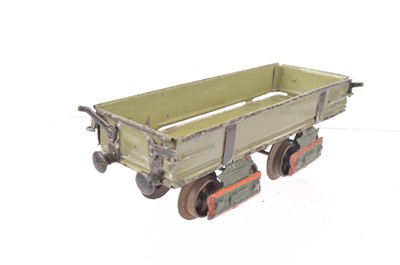 Lot 155 - A very early Marklin bogie Coach and bogie Ballast Wagon