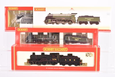 Lot 211 - Hornby China LMS and SR 00 Gauge Class 2P and King Arthur Class Steam Locomotives and tenders in original boxes