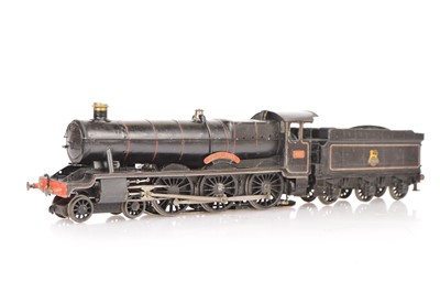 Lot 180 - A scratch-built 0 Gauge 3-rail/stud BR (ex-GWR) 'Hall' class 4-6-0 Locomotive and Tender