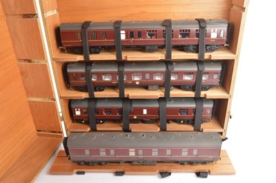 Lot 223 - Rake of 4 Westdale or similar BR maroon kitbuilt Fine scale 0 Gauge Mk 1 Coaches