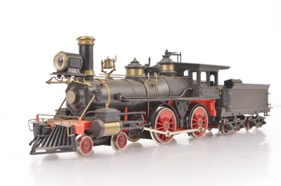 Lot 275 - Rivarossi 0 Gauge Reno black with red chassis 4-4-0 Locomotive and bogie Tender