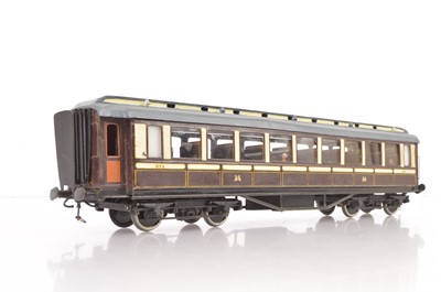 Lot 279 - 0 Gauge CR brown and cream Clerestory bogie Dining Car in the style of Marescot and Fournereau