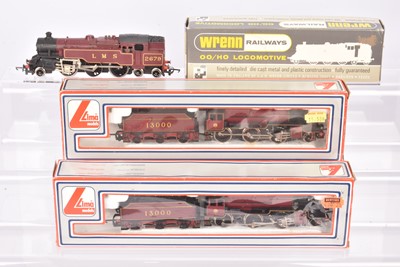 Lot 398 - Wrenn and Lima 00 Gauge LMS crimson Steam Locomotives