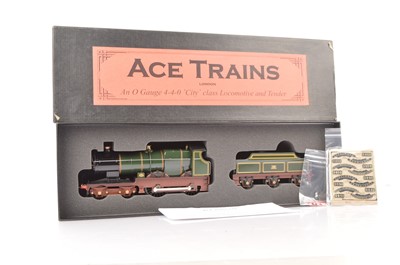 Lot 295 - ACE Trains 0 Gauge 2/22 GWR green City Class 4-4-0 Locomotive and Tender