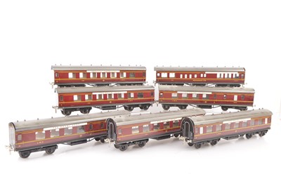 Lot 319 - Seven ACE Trains 0 Gauge unboxed LMS maroon 'The Royal Scot' Coaches (7)`