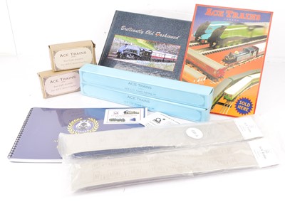 Lot 338 - ACE Trains 0 Gauge Coach Lighting and Seating Sets and Literature and Shop Display Card (8)