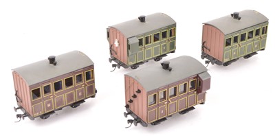 Lot 356 - Peco kitbuilt  0-16.5 Narrow Gauge Glyn Valley Tramway 4-wheel Coaches (4)