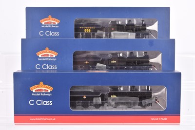 Lot 437 - Bachmann 00 Gauge BR and Southern Railway black C Class 0-6-0 Steam Locomotives and tenders