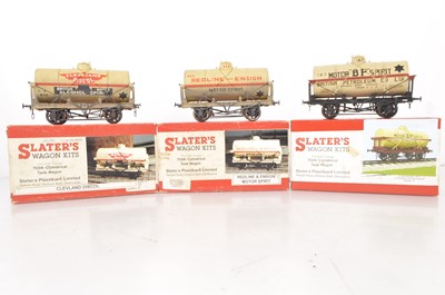 Lot 386 - Three Slater's 0 Gauge kitbuilt buff Fuel Tank wagons (3)