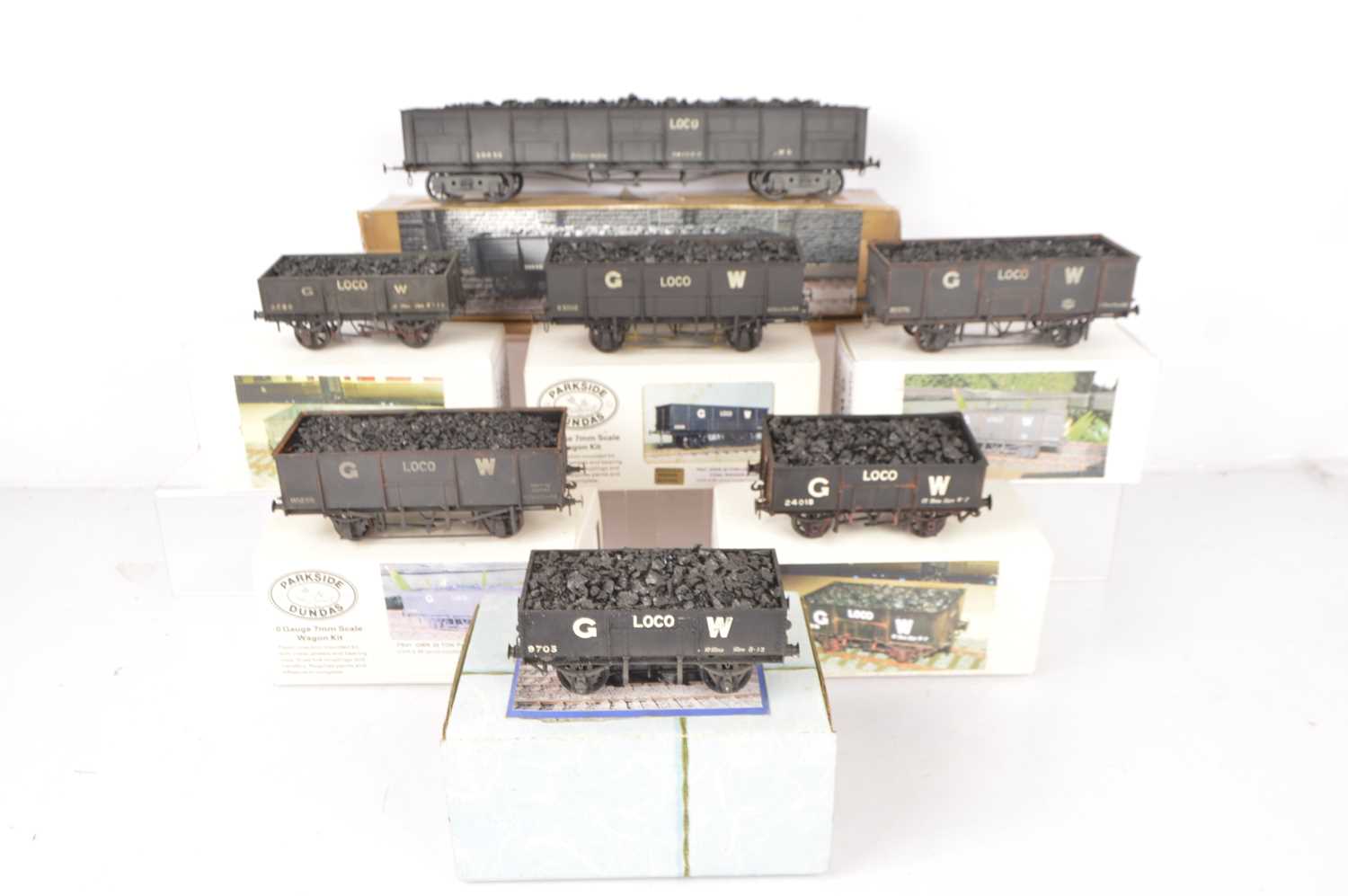 Lot 390 - 0 Gauge kitbuilt 'Loco' coal wagons,