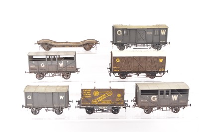 Lot 391 - Slater 's WEP and other makers 0 gauge kitbuilt GWR Wagons (7)