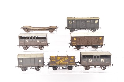 Lot 391 - Slater 's WEP and other makers 0 gauge kitbuilt GWR Wagons (7)