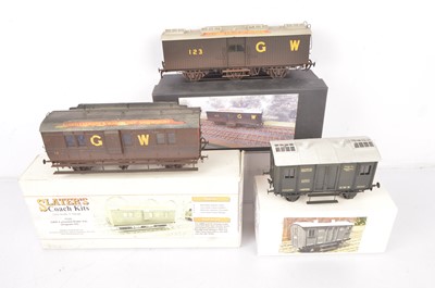 Lot 396 - WEP Models and Slaters 0 Gauge kitbuilt Permanent Way and Breakdown Crane Packing Van (3)