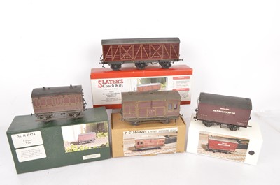 Lot 398 - Various makers 0 Gauge kitbuilt MR LNWR and LMS Rolling Stock (4)