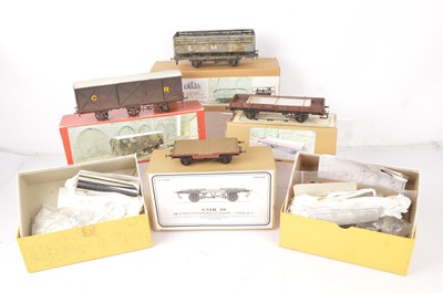 Lot 404 - Various makers 0 Gauge BR CR  LMS and LNER kitbuilt and wagons and Meteor Models unmade wagon kits, (6)