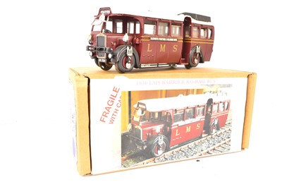 Lot 411 - Colin Flannery Models 0 Gauge kitbuilt LMS maroon Karrier Road-Rail Bus