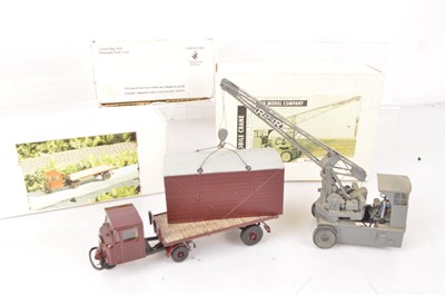 Lot 413 - The Model Company New Zealand 0 Gauge kitbuilt Mobile Crane Bygone Age mechanical Horse and maroon Container (3)