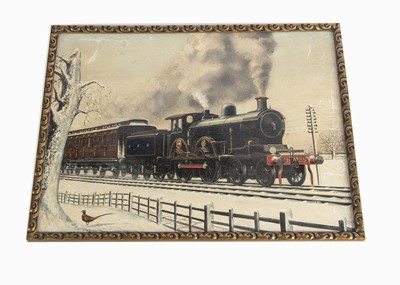 Lot 499 - oil on board Steam & Snow by C Hamilton Ellis