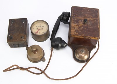 Lot 513 - Signal Box Telephone Push Bell and Signal Box Instruments