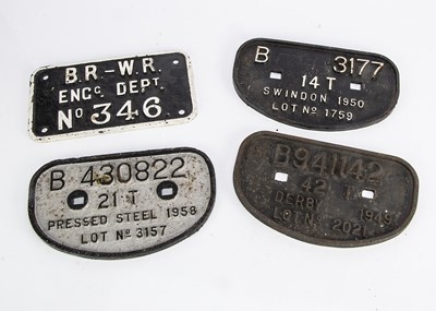 Lot 528 - British Railway Wagon Plates and Crane Plate