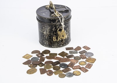 Lot 530 - British Railway Pay Check Tin and Various Paychecks