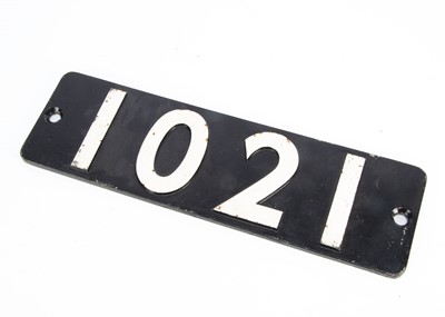 Lot 559 - Smoke Box Number Plate 1021 From GWR 1000 County Class Steam Locomotive County of Montgomery