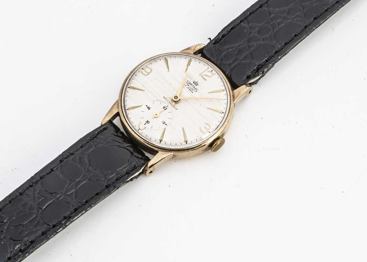Lot 564 - Vintage Nine Carat Gold Smiths Gentleman's Wristwatch with BR Inscription
