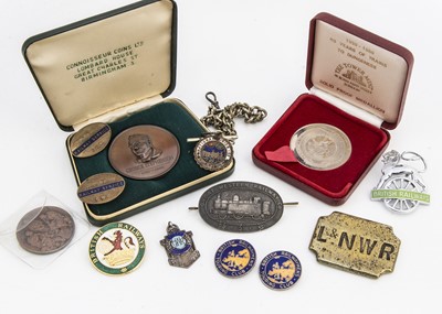 Lot 565 - Silver GWR Staff Association Medal Railway Badges and Other Items