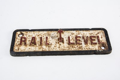 Lot 583 - Unusual Cast Iron Rail Level Sign