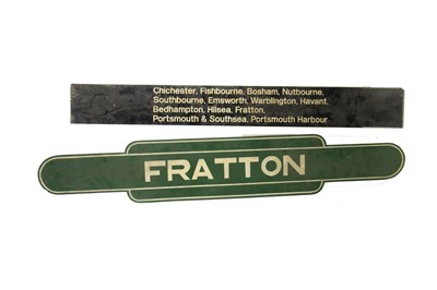 Lot 587 - BR Wooden Departure Destination Finger Board and Totem Style Wooden Sign Fratton