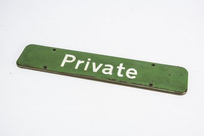 Lot 593 - Unusual BR (S) Light Green Enamel Private Door Sign
