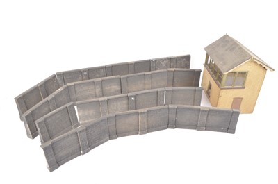 Lot 625 - Scratchbuilt Gauge 1 Signal Box and various ACEM  retaining Walls (16)
