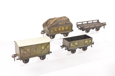 Lot 640 - Four pre-ww1 Gauge 1 LNWR Freight Wagons by Bing and Carette (4)