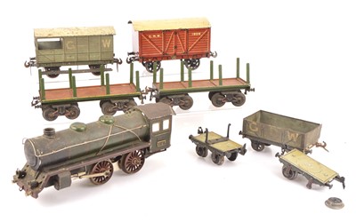 Lot 646 - An incomplete Marklin Gauge 1 German 4-4-0 Locomotive and assorted Freight Stock (8)