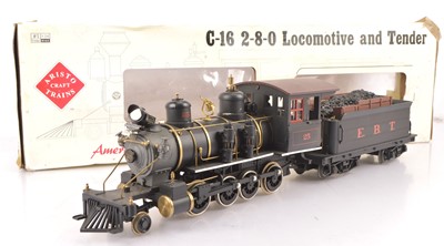 Lot 715 - An American Gauge 1 two-rail East Broad Top 2-8-0 Locomotive and Tender by Aristo-craft