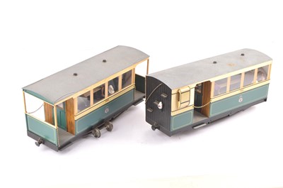 Lot 728 - A Pair of scratch-built Gauge 1 narrow-gauge bogie Coaches (2)